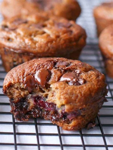 banana-and-blueberry-chocolate-chip-muffins-cafe image