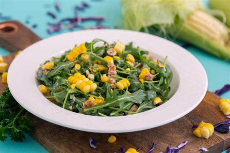 fresh-corn-arugula-salad-recipe-mind-over-munch image