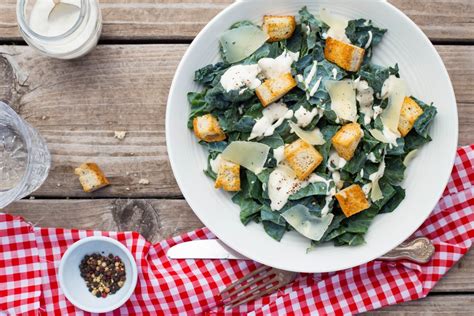 kale-caesar-salad-with-herbed-croutons-gluten-free image