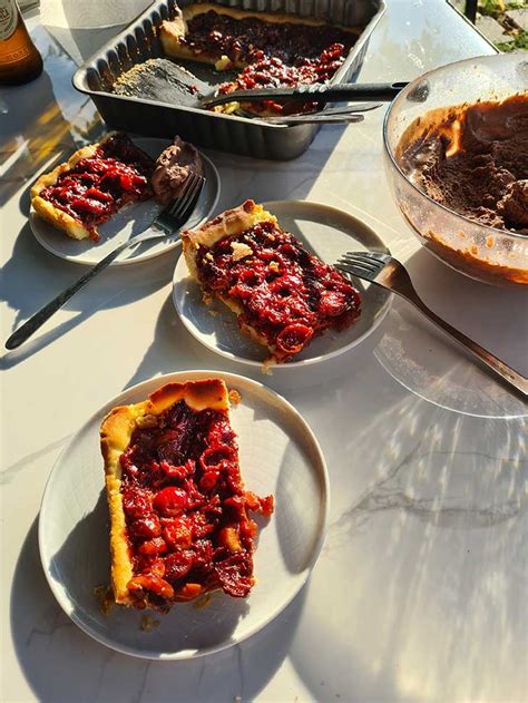 easy-sour-cherry-tart-gourmandelle image