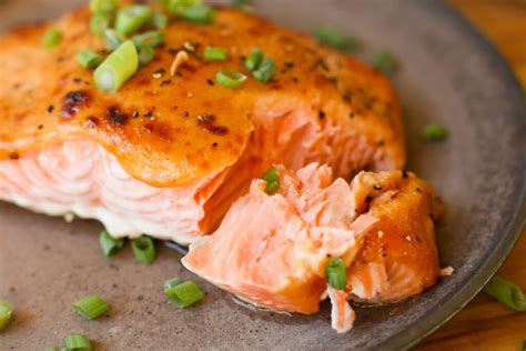 baked-salmon-with-spicy-creamy-sauce-healthyish image