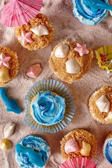 tropical-beach-cupcakes-recipe-myrecipes image