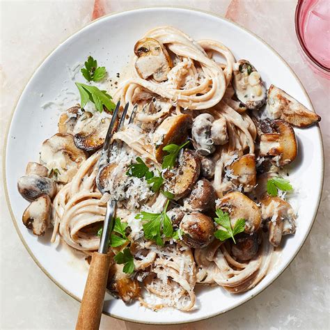 linguine-with-creamy-mushroom-sauce-eatingwell image