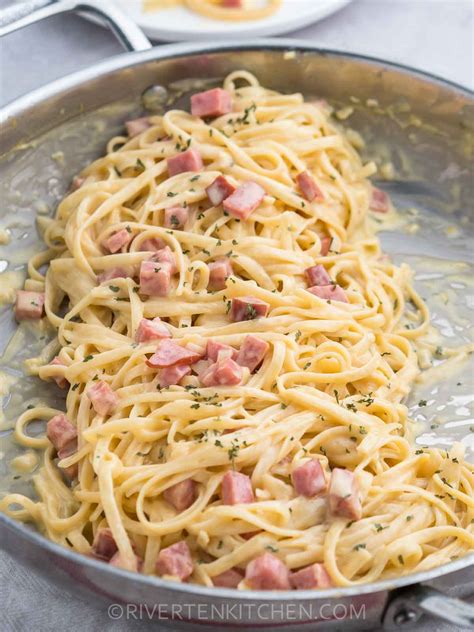 creamy-ham-and-cheese-pasta-riverten-kitchen image
