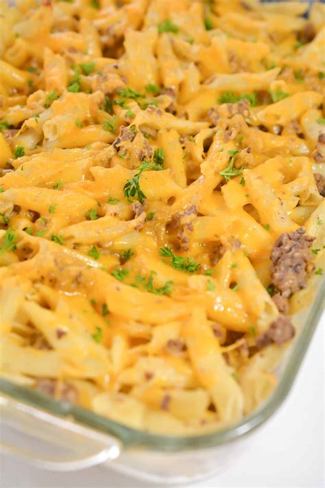 simple-baked-beef-and-pasta-casserole-happy image