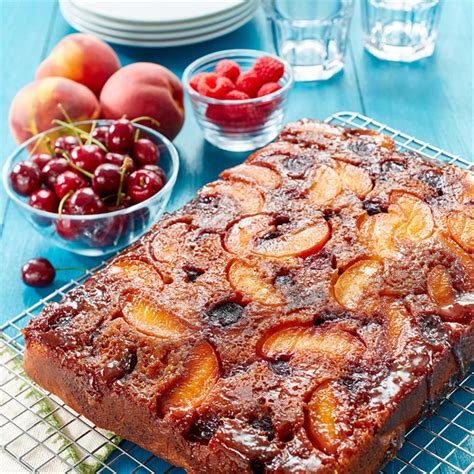 robinhood-fresh-peach-and-cherry-upside-down-cake image