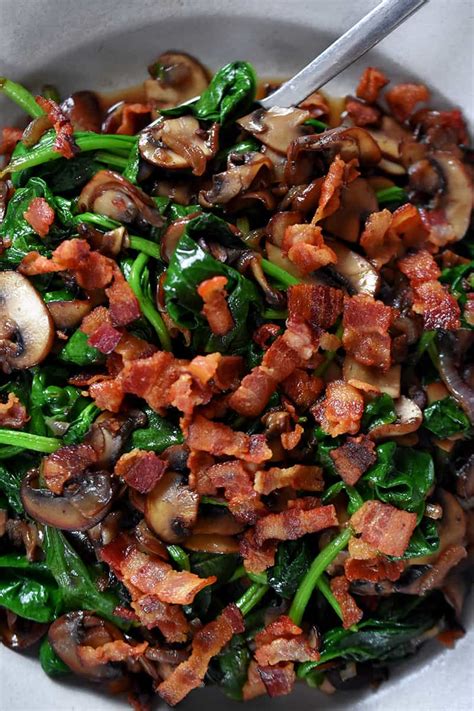 sauted-spinach-with-bacon-and-mushrooms-nom-nom image