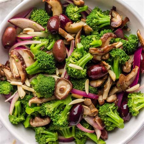 best-healthy-broccoli-mushroom-salad-lavender image