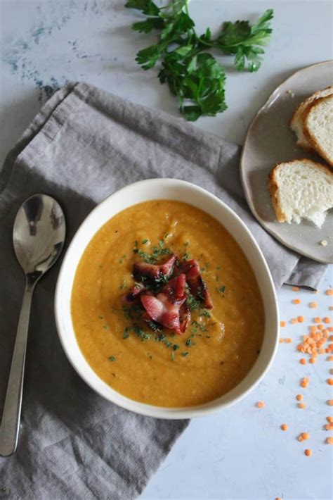 scottish-red-lentil-soup-with-bacon-carries-kitchen image