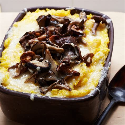 baked-polenta-with-mushrooms-recipe-food-wine image