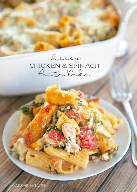cheesy-chicken-and-spinach-pasta-bake-plain-chicken image