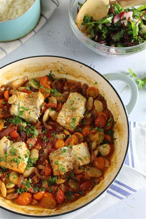 cod-and-chorizo-traybake-with-tomato-and-butter-beans image