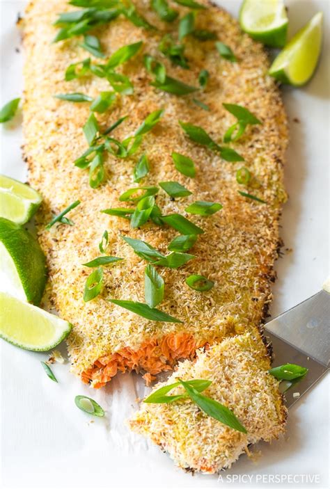 green-curry-coconut-crusted-baked-salmon-a-spicy image