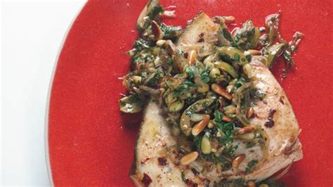 swordfish-with-olive-pine-nut-and-parsley-relish-bon image