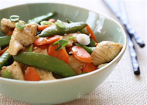 chicken-stir-fry-with-snap-peas-and-carrots-skinnytaste image