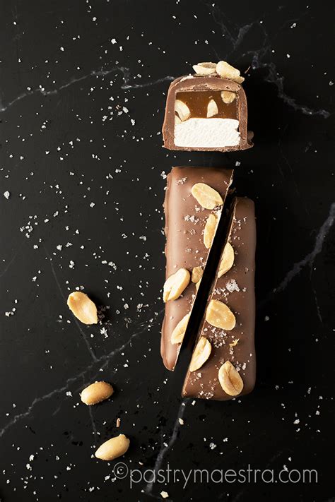 chocolate-nougat-caramel-and-peanut-bars-pastry image