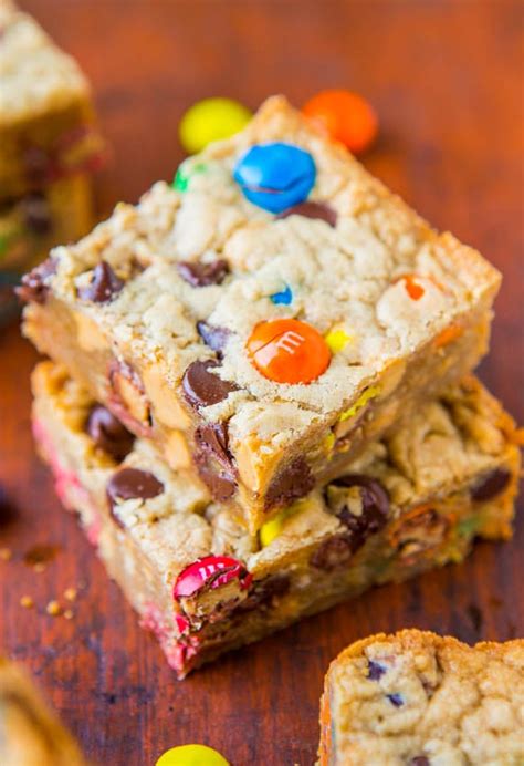 triple-peanut-butter-monster-cookie-bars-averie-cooks image