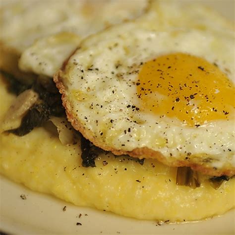 polenta-with-wilted-escarole-and-olive-oil-fried-eggs image