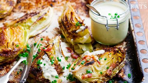 grilled-cabbage-wedges-with-blue-cheese-dressing image