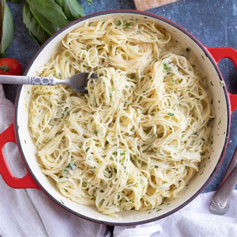 easy-angel-hair-pasta-with-garlic-herbs-parmesan image