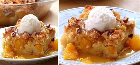 easy-peach-bread-pudding-cakescottage image