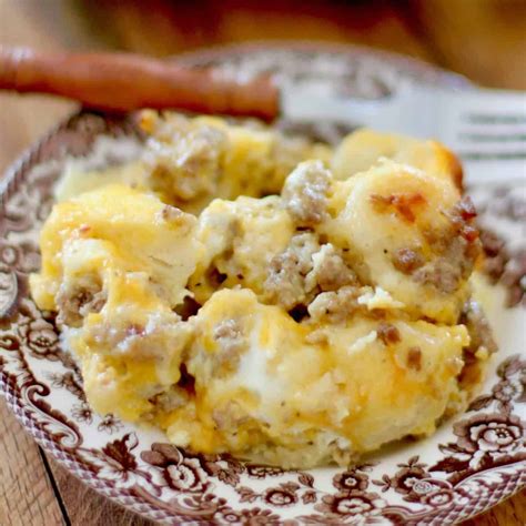 sausage-egg-and-cheese-biscuit-casserole-the image