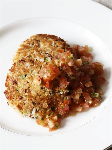 crab-cakes-with-tomato-salsa-the-independent image