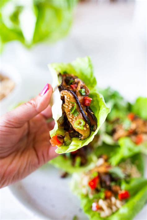 teriyaki-mushroom-lettuce-wraps-feasting-at-home image