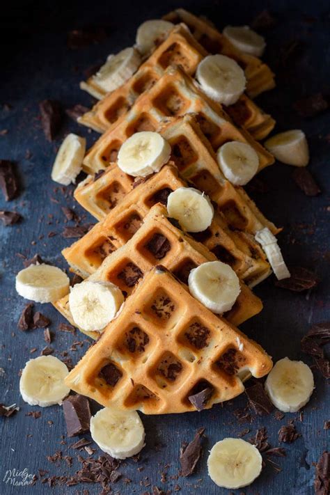 banana-chocolate-chip-waffles-midgetmomma image