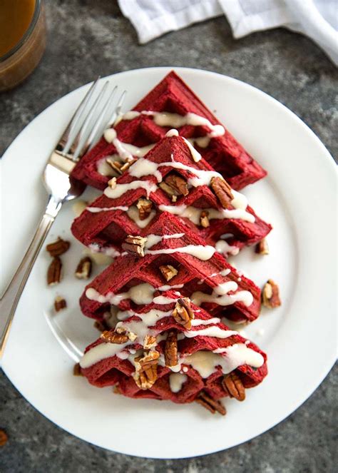 red-velvet-waffles-with-cream-cheese-glaze-kevin-is image