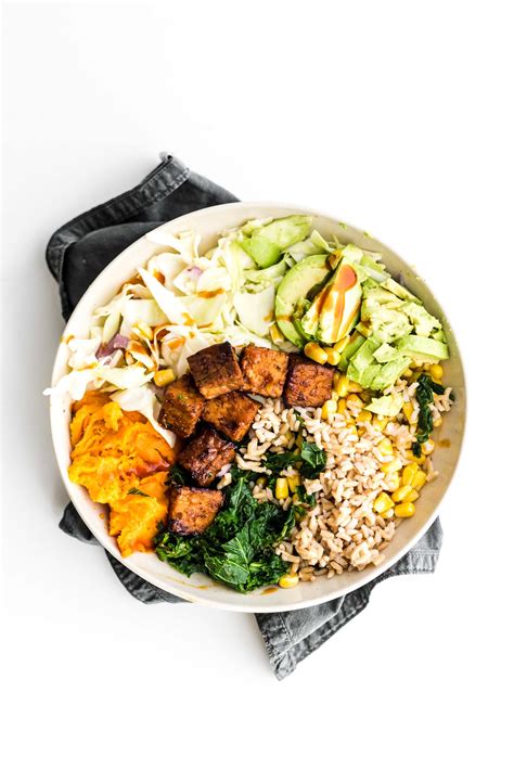 vegan-bbq-tempeh-bowls-with-rice-cabbage-slaw image