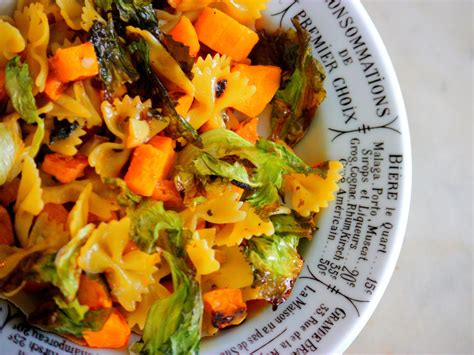 sweet-roasted-butternut-squash-and-escarole-over-bow image