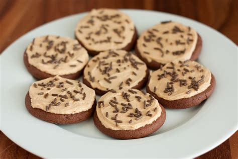 chocolate-sugar-cookies-with-peanut-butter-frosting image