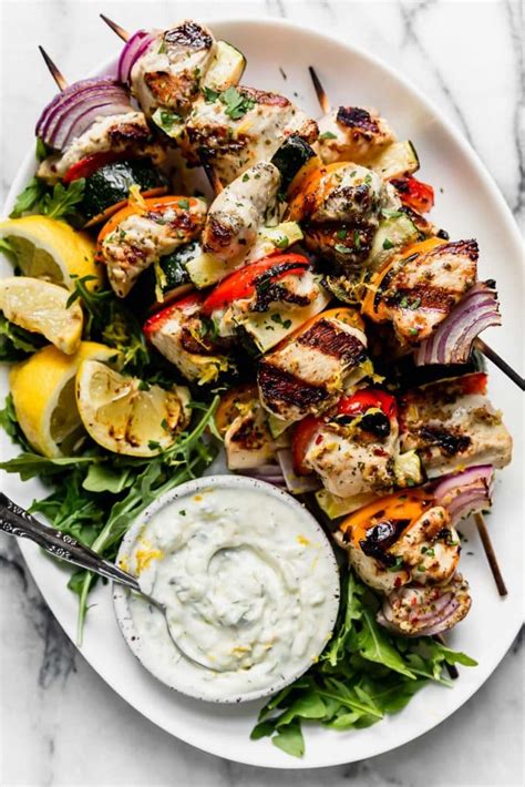 greek-chicken-kebabs-with-tzatziki-sauce-the-real image