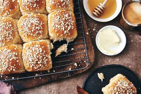 honey-oatmeal-rolls-recipe-king-arthur-baking image