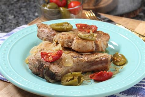 pork-chops-with-hot-cherry-peppers-recipe-orsara image