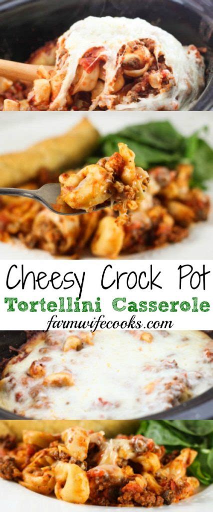 cheesy-crock-pot-tortellini-casserole-the-farmwife image