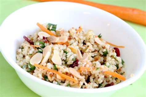 roasted-almond-and-cranberry-quinoa-and-bulgur-salad image