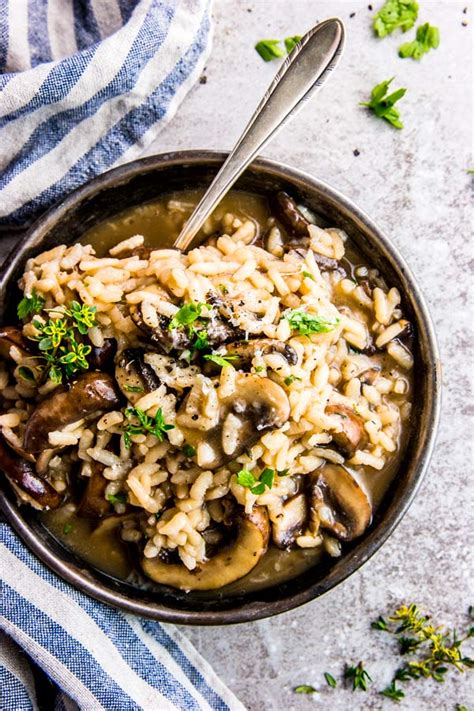 instant-pot-mushroom-risotto-recipe-savory-nothings image