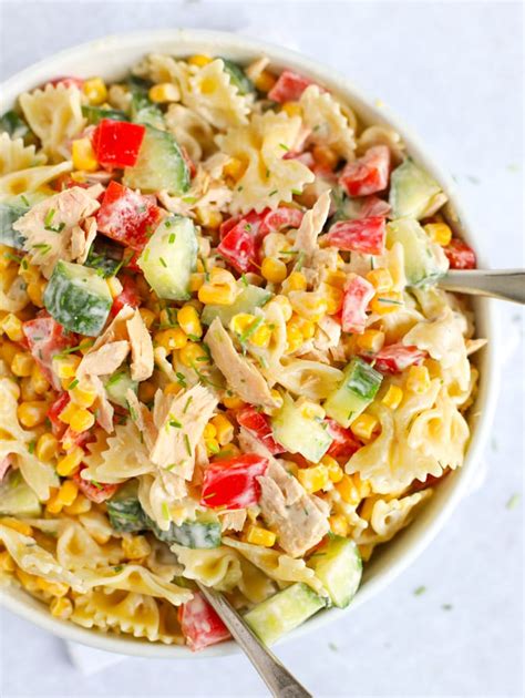 tuna-salad-with-pasta-and-delicious-dressing-10-minute image