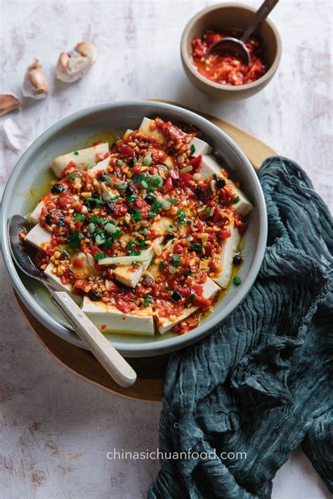 steamed-tofu-with-chili-sauce-china-sichuan-food image