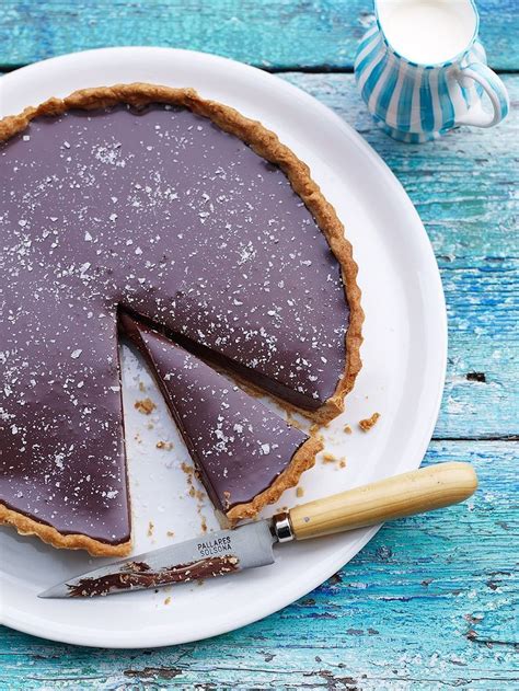 chocolate-tart-recipe-with-sea-salt-jamie-magazine image