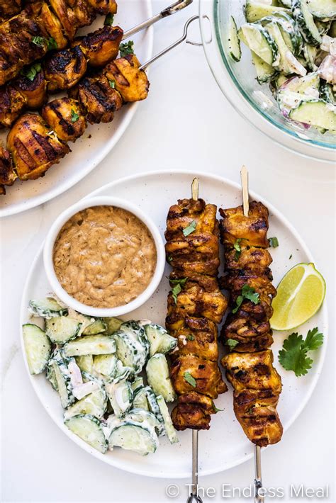 thai-chicken-skewers-with-peanut-satay-sauce-the image