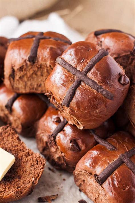 chocolate-hot-cross-buns-recipe-sugar-salt-magic image