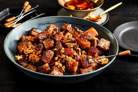 chile-crisp-glazed-bacon-bites-food-wine image