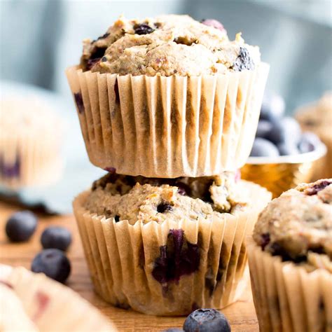 vegan-healthy-banana-blueberry-muffins image