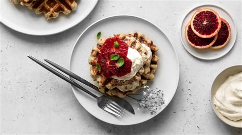 belgian-style-waffles-with-whipped-cream-chef-sous-chef image