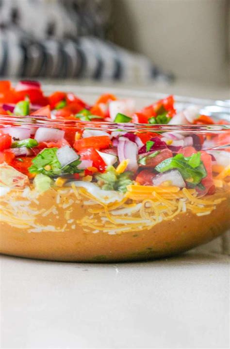 the-best-seven-layer-mexican-dip-appetizer-allys image