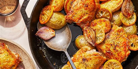 skillet-honey-lemon-chicken-thighs-with-potatoes image