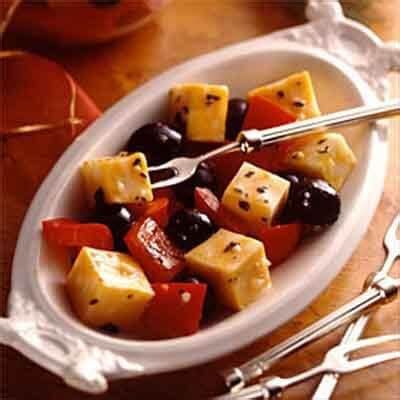 marinated-cheese-with-peppers-olives-recipe-land image